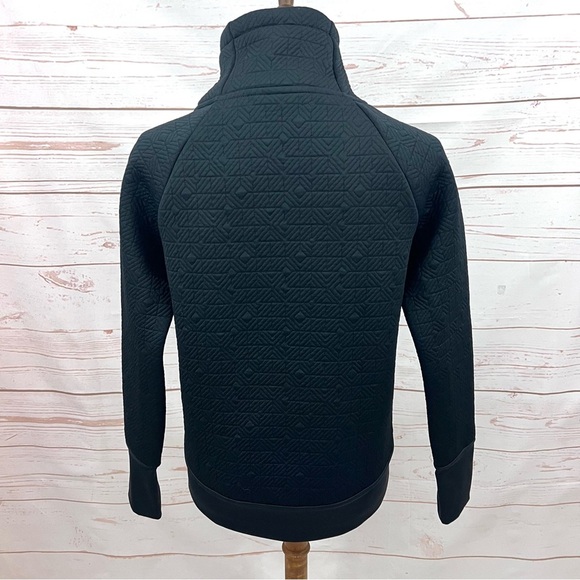 Athleta Geometric Jacquard Elevation Asymmetrical Mock Neck Pullover Sweatshirt - Picture 12 of 12